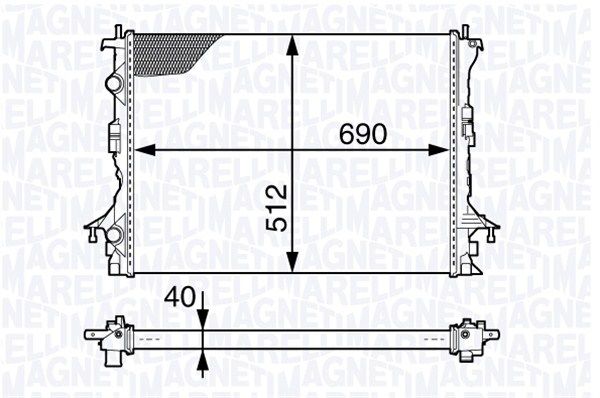 MAGNETI MARELLI radiatorius, variklio aušinimas 350213140100